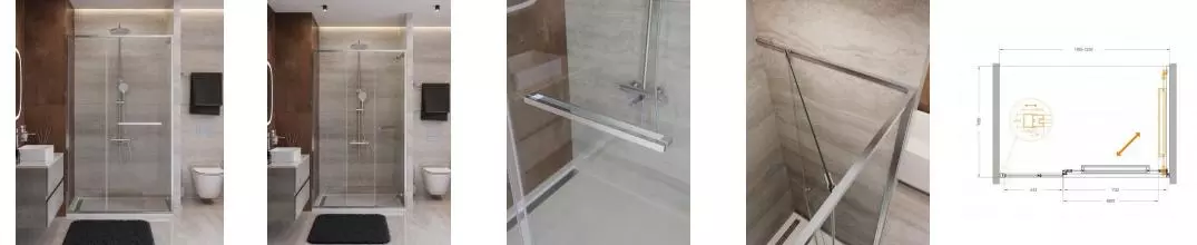 Душевая дверь «Cezares» LUX-B-FS-11-120-C-CR 120/195 прозрачная/хром универсальная Душевая дверь «Cezares» LUX-B-FS-11-120-C-CR 120/195 прозрачная/хром универсальная