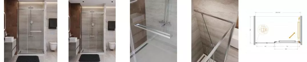 Душевая дверь «Cezares» LUX-B-FS-11-130-C-CR 130/195 прозрачная/хром универсальная Душевая дверь «Cezares» LUX-B-FS-11-130-C-CR 130/195 прозрачная/хром универсальная