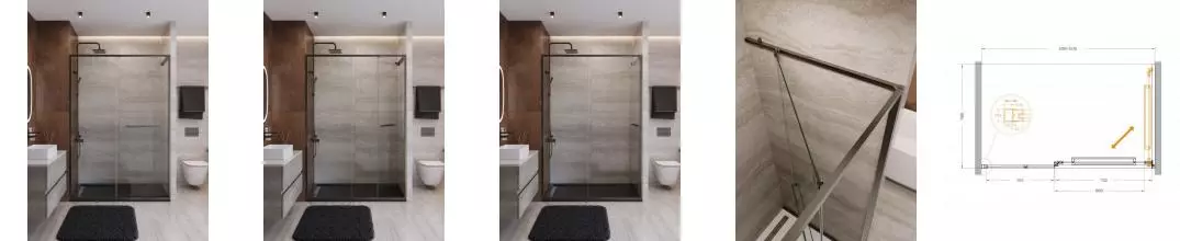 Душевая дверь «Cezares» LUX-B-FS-11-130-C-GM 130/195 прозрачная/оружейная сталь универсальная Душевая дверь «Cezares» LUX-B-FS-11-130-C-GM 130/195 прозрачная/оружейная сталь универсальная