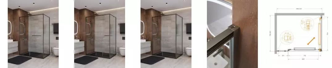 Душевой угол-ограждение «Cezares» LUX-AH-FS-11-100/80-C-GM 100/80 прозрачный/оружейная сталь прямоугольный без поддона универсальный Душевой угол-ограждение «Cezares» LUX-AH-FS-11-100/80-C-GM 100/80 прозрачный/оружейная сталь прямоугольный без поддона универсальный