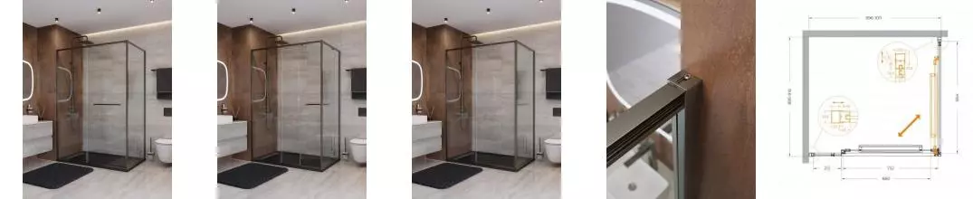 Душевой угол-ограждение «Cezares» LUX-AH-FS-11-100/90-C-GM 100/90 прозрачный/оружейная сталь прямоугольный без поддона универсальный Душевой угол-ограждение «Cezares» LUX-AH-FS-11-100/90-C-GM 100/90 прозрачный/оружейная сталь прямоугольный без поддона универсальный