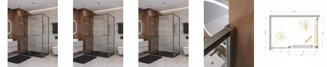 Душевой угол-ограждение «Cezares» LUX-AH-FS-11-120/80-C-GM 120/80 прозрачный/оружейная сталь прямоугольный без поддона универсальный Душевой угол-ограждение «Cezares» LUX-AH-FS-11-120/80-C-GM 120/80 прозрачный/оружейная сталь прямоугольный без поддона универсальный