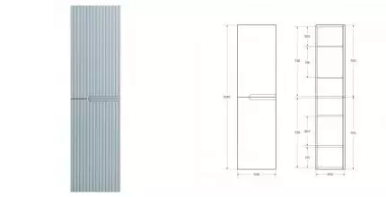 Пенал «Cezares» Duet-N 40 подвесной голубой жемчужный универсальный