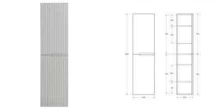 Пенал «Cezares» Duet-N 40 подвесной серый жемчужный универсальный