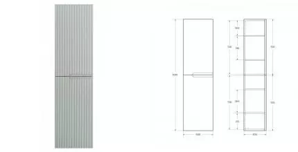 Пенал «Cezares» Duet-N 40 подвесной зелёный жемчужный универсальный