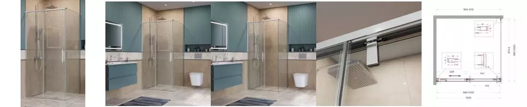 Душевой угол-ограждение «Belbagno» SOFT_CLOSE-1-A-1-100-C-Cr 100/100 прозрачный/хром квадратный без поддона универсальный