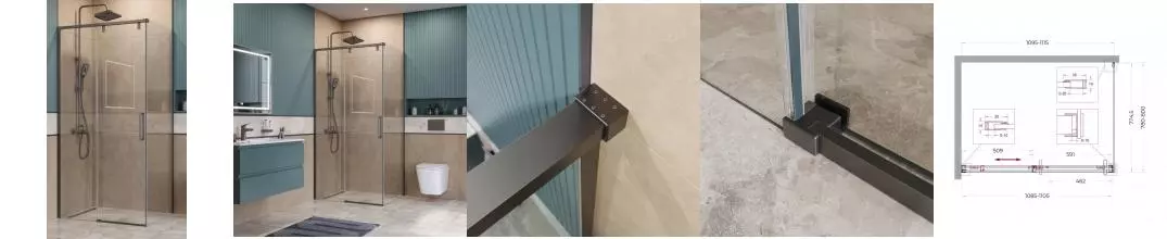 Душевой угол-ограждение «Belbagno» SOFT_CLOSE-1-AH-1-110/80-C-GM 110/80 прозрачный/оружейная сталь прямоугольный без поддона универсальный Душевой угол-ограждение «Belbagno» SOFT_CLOSE-1-AH-1-110/80-C-GM 110/80 прозрачный/оружейная сталь прямоугольный без поддона универсальный