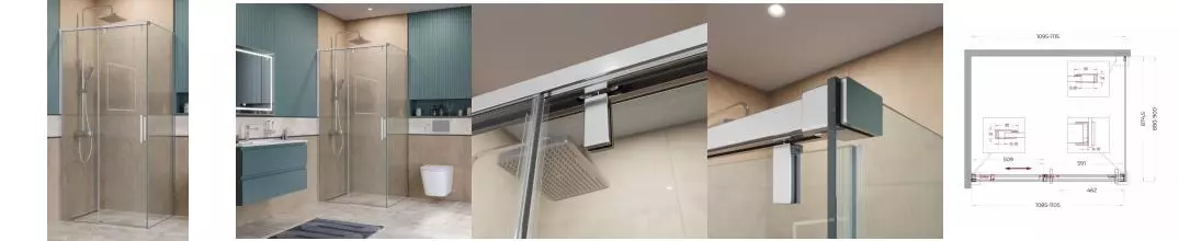 Душевой угол-ограждение «Belbagno» SOFT_CLOSE-1-AH-1-110/90-C-Cr 110/90 прозрачный/хром прямоугольный без поддона универсальный