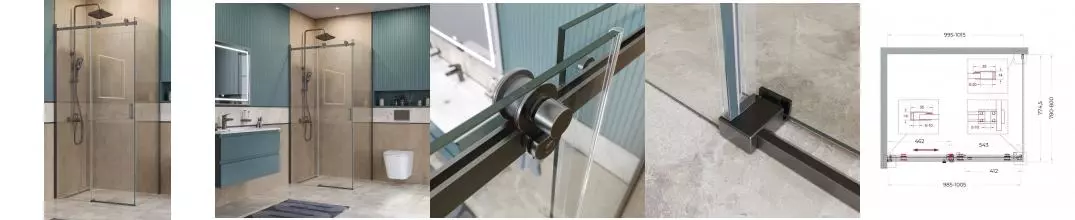 Душевой угол-ограждение «Belbagno» SOFT_CLOSE-2-AH-1-100/80-C-GM 100/80 прозрачный/оружейная сталь прямоугольный без поддона универсальный Душевой угол-ограждение «Belbagno» SOFT_CLOSE-2-AH-1-100/80-C-GM 100/80 прозрачный/оружейная сталь прямоугольный без поддона универсальный