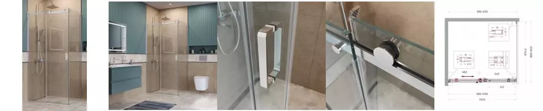 Душевой угол-ограждение «Belbagno» SOFT_CLOSE-2-AH-1-100/90-C-Cr 100/90 прозрачный/хром прямоугольный без поддона универсальный