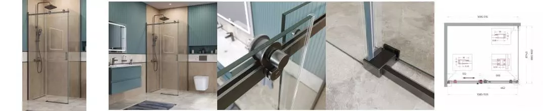 Душевой угол-ограждение «Belbagno» SOFT_CLOSE-2-AH-1-110/90-C-GM 110/90 прозрачный/оружейная сталь прямоугольный без поддона универсальный Душевой угол-ограждение «Belbagno» SOFT_CLOSE-2-AH-1-110/90-C-GM 110/90 прозрачный/оружейная сталь прямоугольный без поддона универсальный