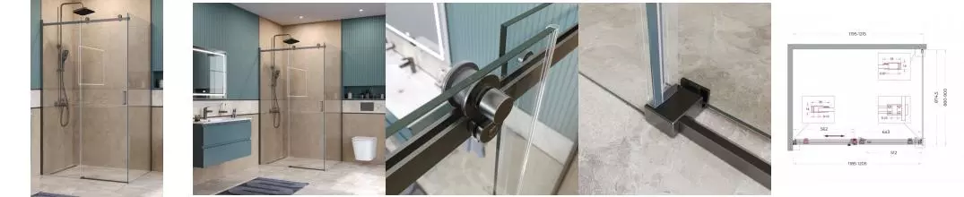 Душевой угол-ограждение «Belbagno» SOFT_CLOSE-2-AH-1-120/90-C-GM 120/90 прозрачный/оружейная сталь прямоугольный без поддона универсальный Душевой угол-ограждение «Belbagno» SOFT_CLOSE-2-AH-1-120/90-C-GM 120/90 прозрачный/оружейная сталь прямоугольный без поддона универсальный