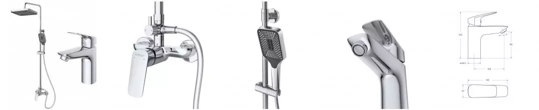 Комплект смесителей «Belbagno» DUE-DOCM/LVM-CRM хром Комплект смесителей «Belbagno» DUE-DOCM/LVM-CRM хром