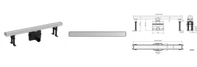 Душевой лоток «Allen Brau» Priority 9.50009.BN 750мм боковой выпуск брашированный никель/под плитку 