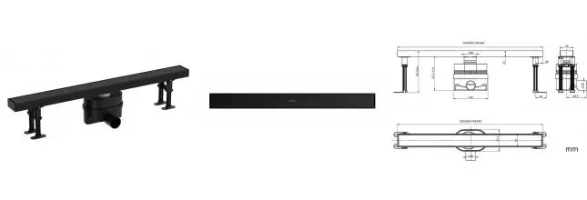 Душевой лоток «Allen Brau» Priority 9.50014.31 850мм боковой выпуск чёрный матовый/под плитку Душевой лоток «Allen Brau» Priority 9.50014.31 850мм боковой выпуск чёрный матовый/под плитку