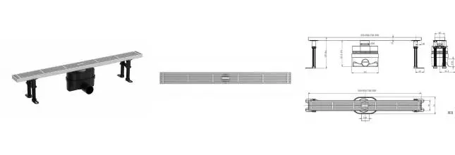 Душевой лоток «Allen Brau» Reality 9.50027.BN 550мм боковой выпуск брашированный никель Душевой лоток «Allen Brau» Reality 9.50027.BN 550мм боковой выпуск брашированный никель