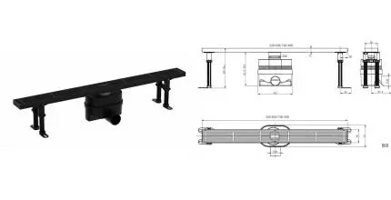 Душевой лоток «Allen Brau» Reality 9.50032.31 650мм боковой выпуск чёрный матовый Душевой лоток «Allen Brau» Reality 9.50032.31 650мм боковой выпуск чёрный матовый