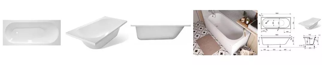 Ванна из литьевого мрамора «Aquanet» Lotos Stone 180/70 без опор без сифона белая