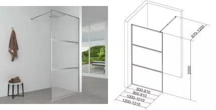 Душевая перегородка «Aquanet» SW-800CT прозрачная/хром универсальная