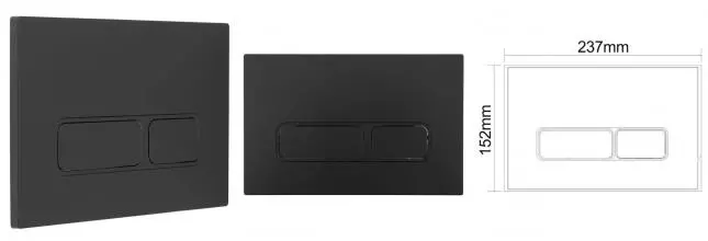 Кнопка смыва «Aquanet» AQ-PRO-01MB пластик чёрная матовая AQ-PRO-01MB