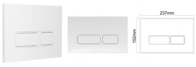 Кнопка смыва «Aquanet» AQ-PRO-01W пластик белая AQ-PRO-01W