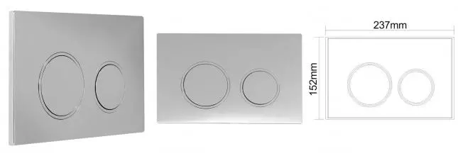 Кнопка смыва «Aquanet» AQ-PRO-02CR пластик хром AQ-PRO-02CR