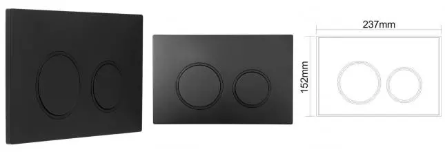 Кнопка смыва «Aquanet» AQ-PRO-02MB пластик чёрная матовая AQ-PRO-02MB