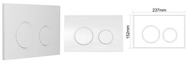 Кнопка смыва «Aquanet» AQ-PRO-02W пластик белая AQ-PRO-02W