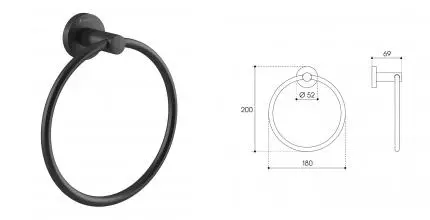 Полотенцедержатель «Aqueduto» Ponto PON0545 на стену оружейная сталь