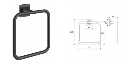 Полотенцедержатель «Aqueduto» Respingo RES0545 на стену оружейная сталь