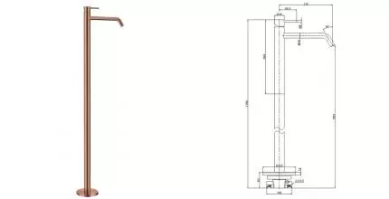 Смеситель для раковины «AQUAme» Siena AQM6211BC шлифованная медь
