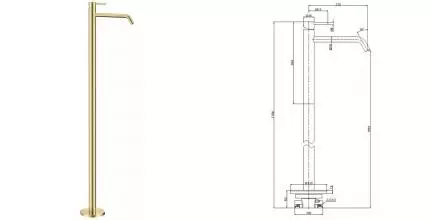 Смеситель для раковины «AQUAme» Siena AQM6211BG шлифованное золото Смеситель для раковины «AQUAme» Siena AQM6211BG шлифованное золото