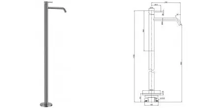 Смеситель для раковины «AQUAme» Siena AQM6211GM оружейная сталь