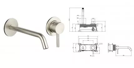 Смеситель для раковины «AQUAme» Siena AQM6215BN шлифованный никель Смеситель для раковины «AQUAme» Siena AQM6215BN шлифованный никель