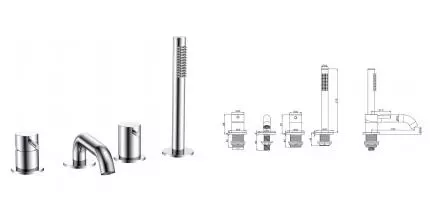 Смеситель на борт ванны «AQUAme» Siena AQM6219CR хром Смеситель на борт ванны «AQUAme» Siena AQM6219CR хром