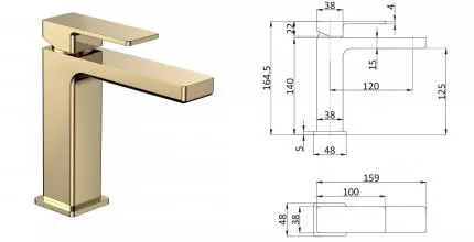 Смеситель для раковины «AQUAme» Savona AQM6810GG золото