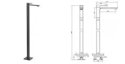 AQM6811MB Savona Смеситель для напольной раковины (монт. часть в комплекте), черный матовый · Savona, AQUAme, AQM6811MB AQM6811MB Savona Смеситель для напольной раковины (монт. часть в комплекте), черный матовый · Savona, AQUAme, AQM6811MB