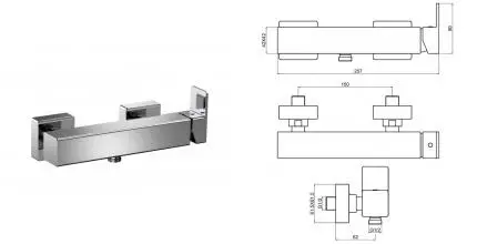 Смеситель для душа «AQUAme» Savona AQM6813CR хром Смеситель для душа «AQUAme» Savona AQM6813CR хром