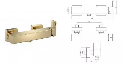 Смеситель для душа «AQUAme» Savona AQM6813GG золото