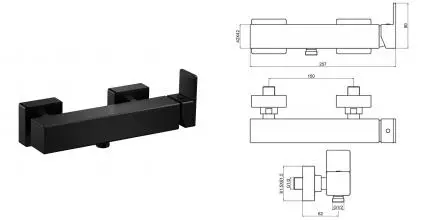 Смеситель для душа «AQUAme» Savona AQM6813MB чёрный матовый Смеситель для душа «AQUAme» Savona AQM6813MB чёрный матовый