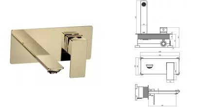 AQM6815GG Savona Смеситель для раковины, настен., на 2 отв., комплект, золото · Savona, AQUAme, AQM6815GG AQM6815GG Savona Смеситель для раковины, настен., на 2 отв., комплект, золото · Savona, AQUAme, AQM6815GG