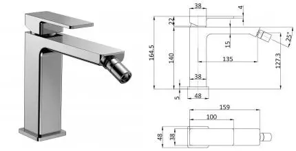 Смеситель для биде «AQUAme» Savona AQM6816CR хром Смеситель для биде «AQUAme» Savona AQM6816CR хром