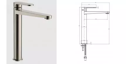 Смеситель для раковины «AQUAme» Novara AQM6914BN шлифованный никель Смеситель для раковины «AQUAme» Novara AQM6914BN шлифованный никель