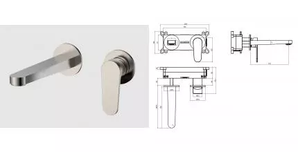 Смеситель для раковины «AQUAme» Novara AQM6915BN шлифованный никель Смеситель для раковины «AQUAme» Novara AQM6915BN шлифованный никель