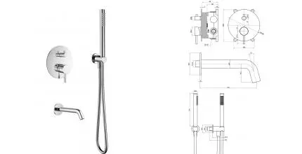 Смеситель для ванны с душем «AQUAme» AQM8406CR хром