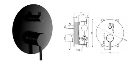 Смеситель для душа «AQUAme» AQM8803MB чёрный матовый Смеситель для душа «AQUAme» AQM8803MB чёрный матовый