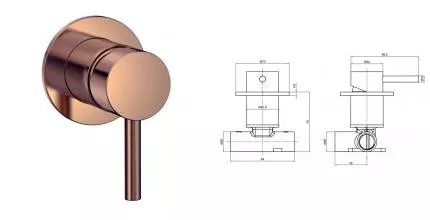 Смеситель для душа «AQUAme» AQM8804BC шлифованная медь Смеситель для душа «AQUAme» AQM8804BC шлифованная медь