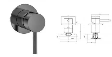 Смеситель для душа «AQUAme» AQM8804GM оружейная сталь