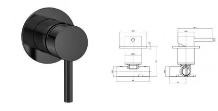 Смеситель для душа «AQUAme» AQM8804MB чёрный матовый