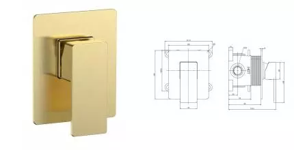 Смеситель для душа «AQUAme» Savona AQM8807BG шлифованное золото